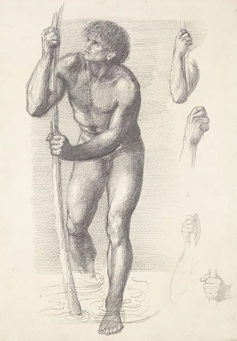 Male Nude Study for St Christopher