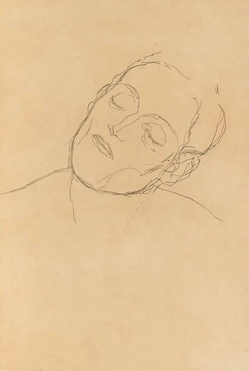 Male Head Turned to the Right with Closed Eyes
