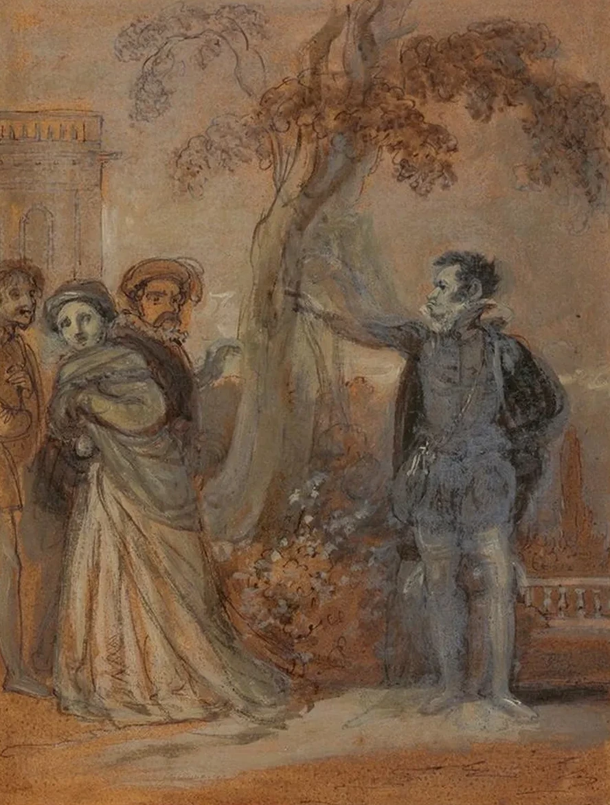 Malvolio abusing Maria, Fabian and Sir Toby