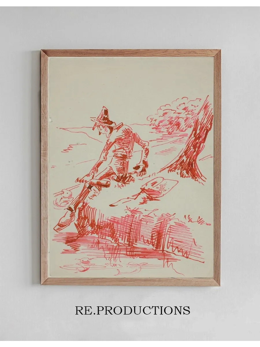 Man Fishing and Holding Bottle