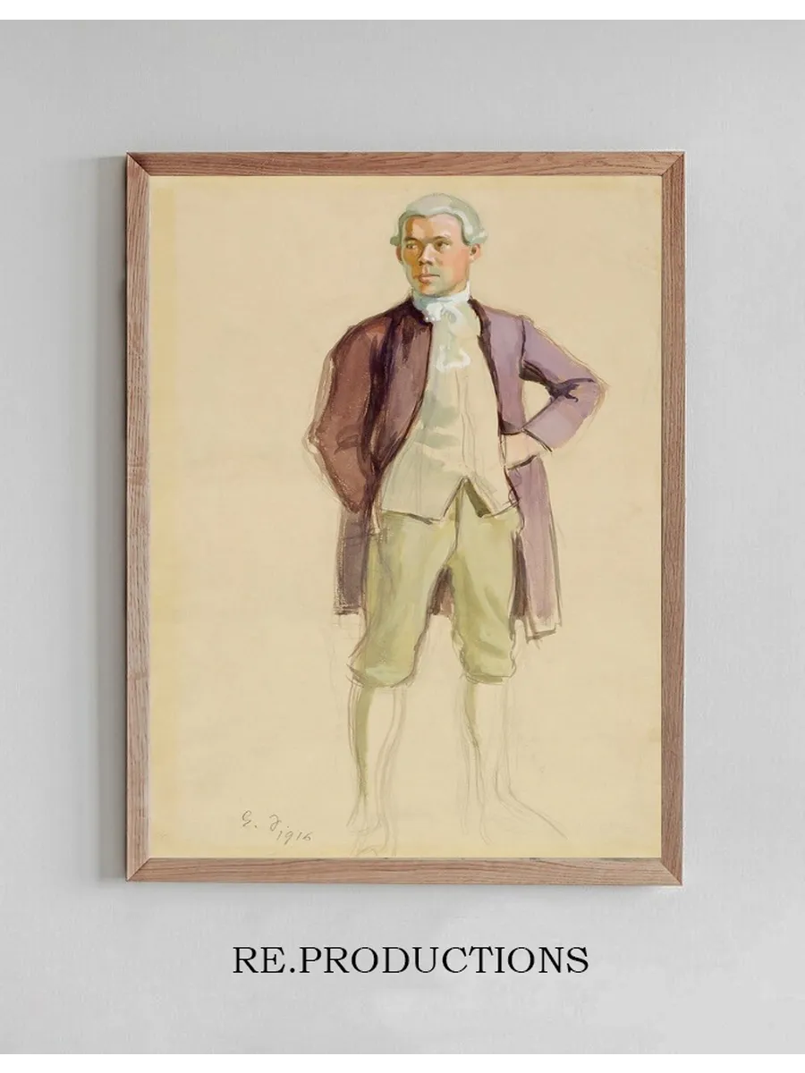 Man Standing, in Rococo Attire (F.E. Sillanp)