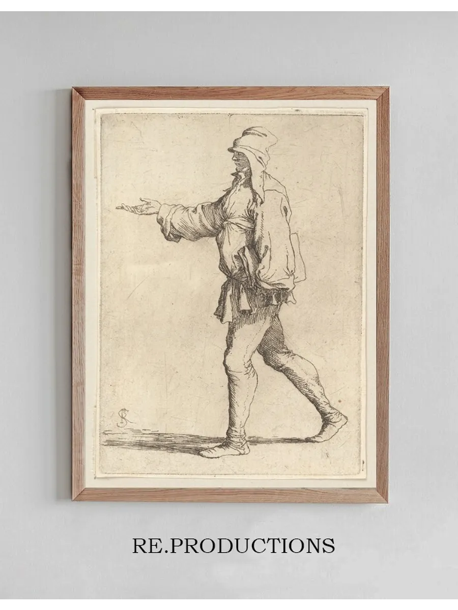 Man Striding with Right Arm Outstretched