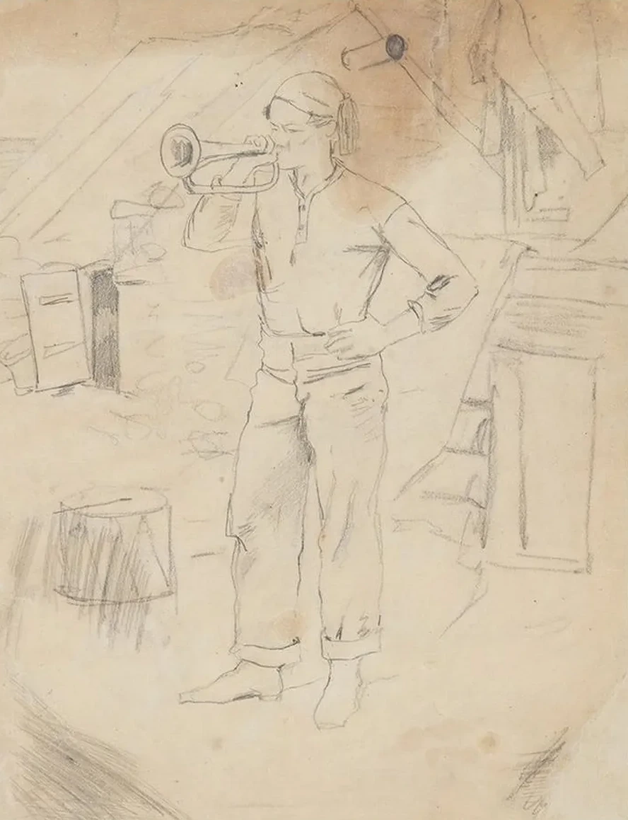 Man Wearing Zouave's Cap