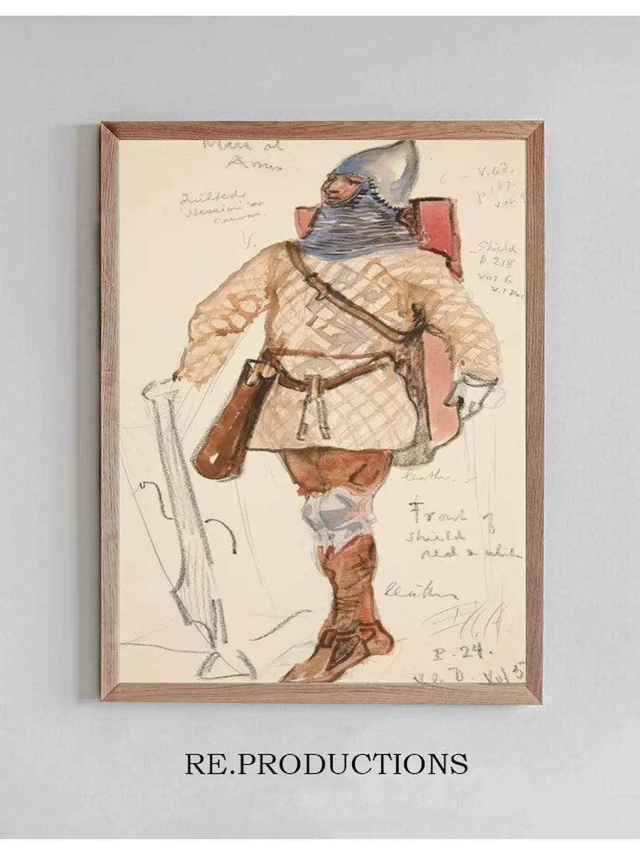 Man of Arms, costume sketch for Henry Irving's Planned Production of King Richard II