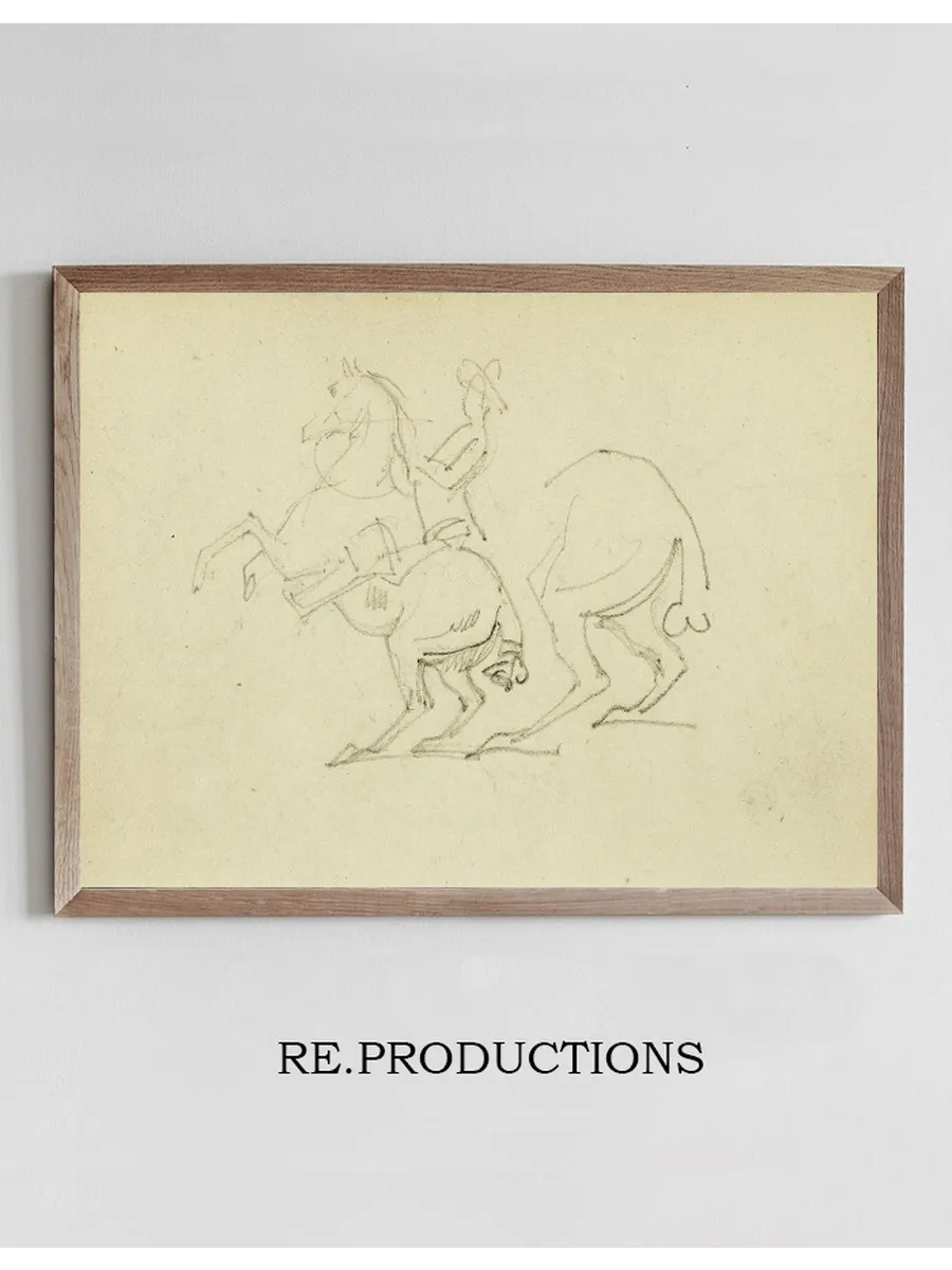 Man on a Rearing Horse, Study of Hind Legs of Horse