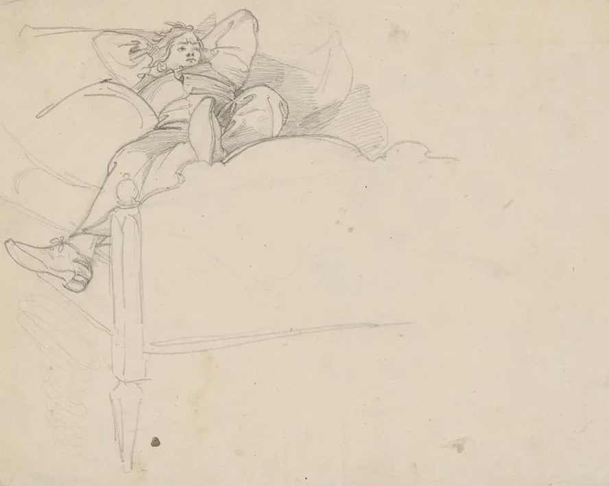 Man Resting on a Bed