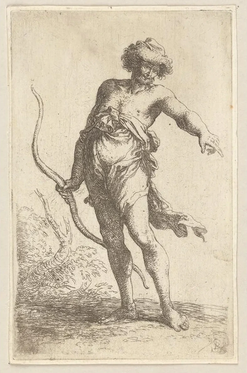 Man with Bow, Pointing to the Right