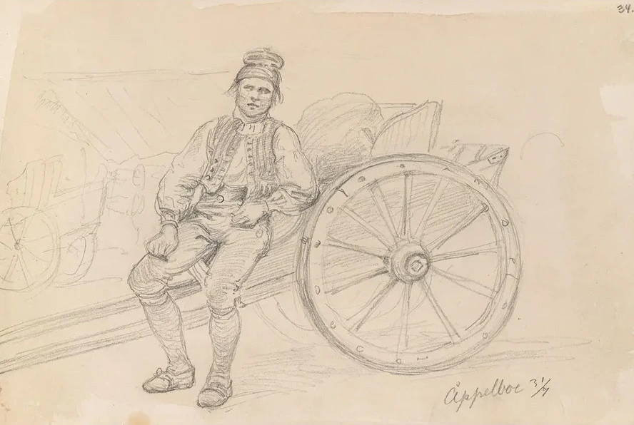 Mannsfigur Og Kjerre, Ppelbo