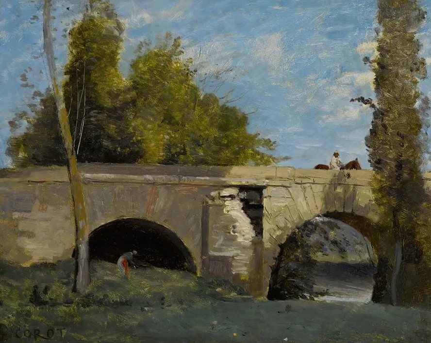 Mantes - Deux Arches Du Pont Avec Un Cavalier