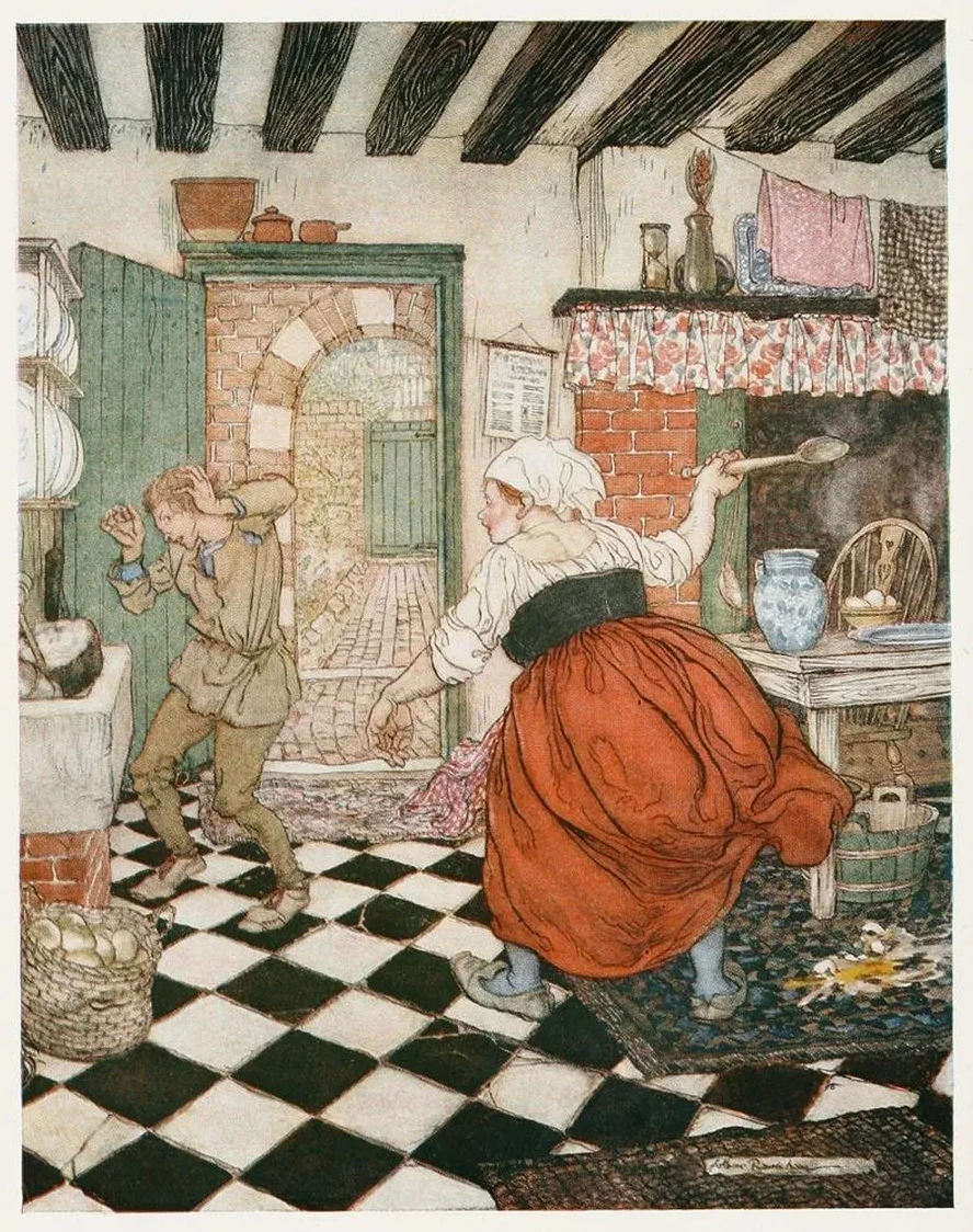 Many's the Beating He Had from the Broomstick or the Ladle
