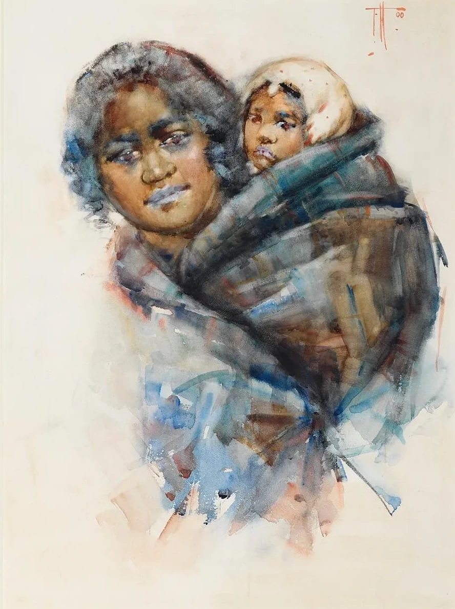 Maori Woman and Child