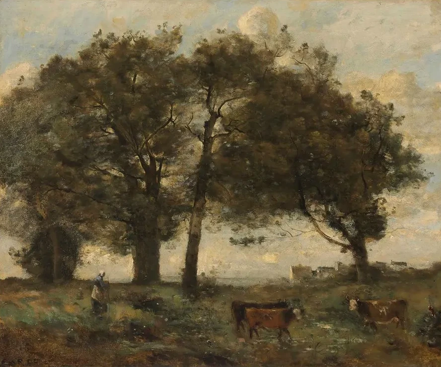 Marecages Bois e Avec Trois Vaches