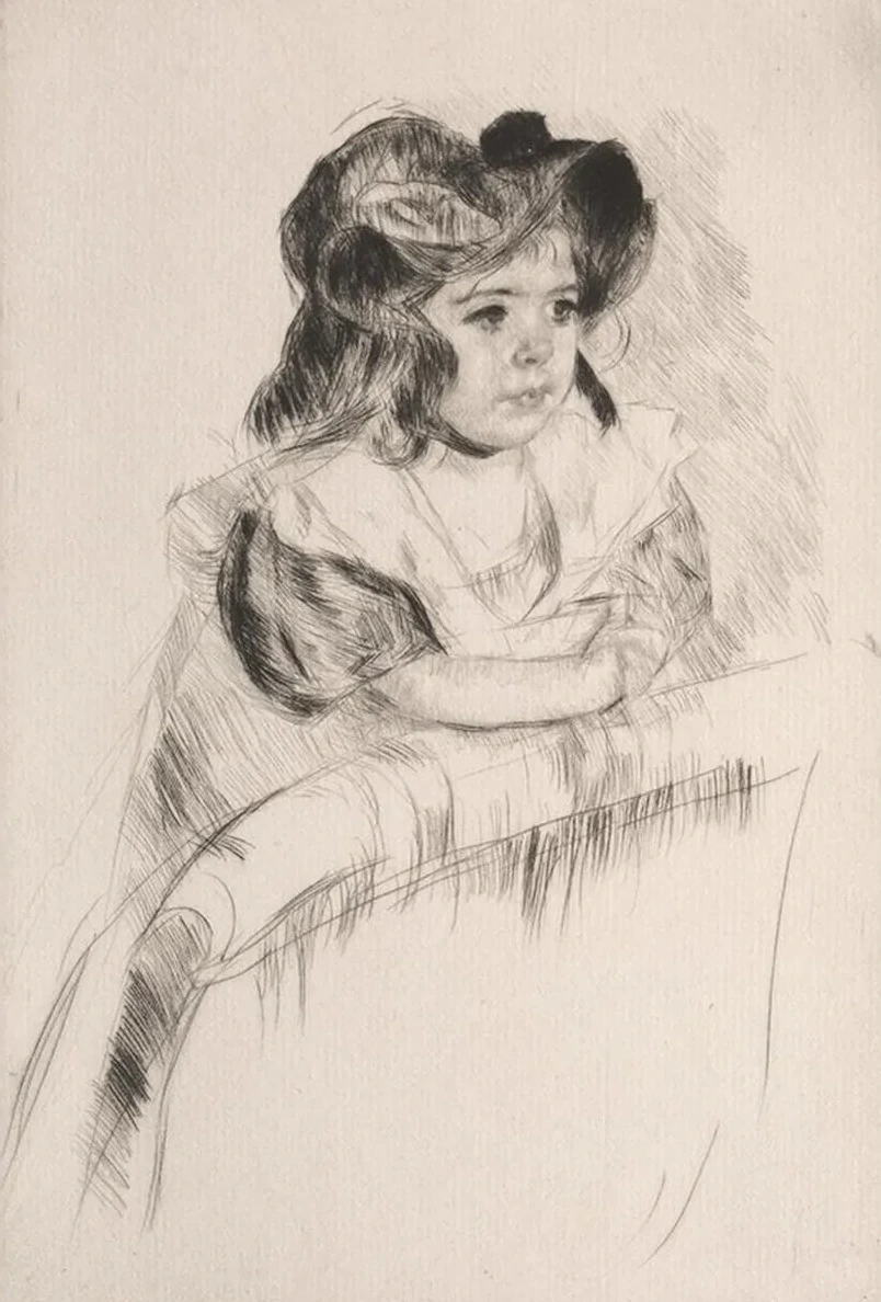 Margot, Resting Arms on Back of Armchair