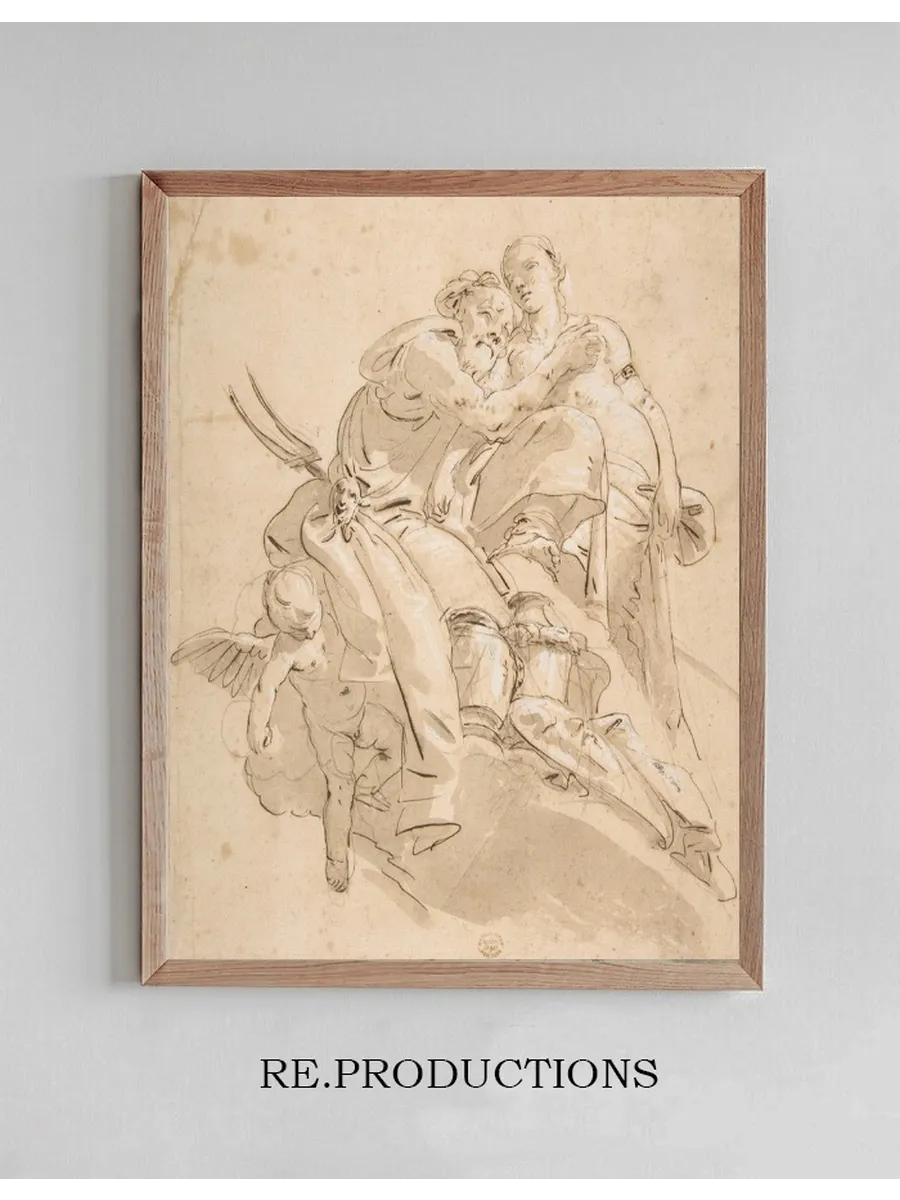 Marine Deity with Attendant Female Figure
