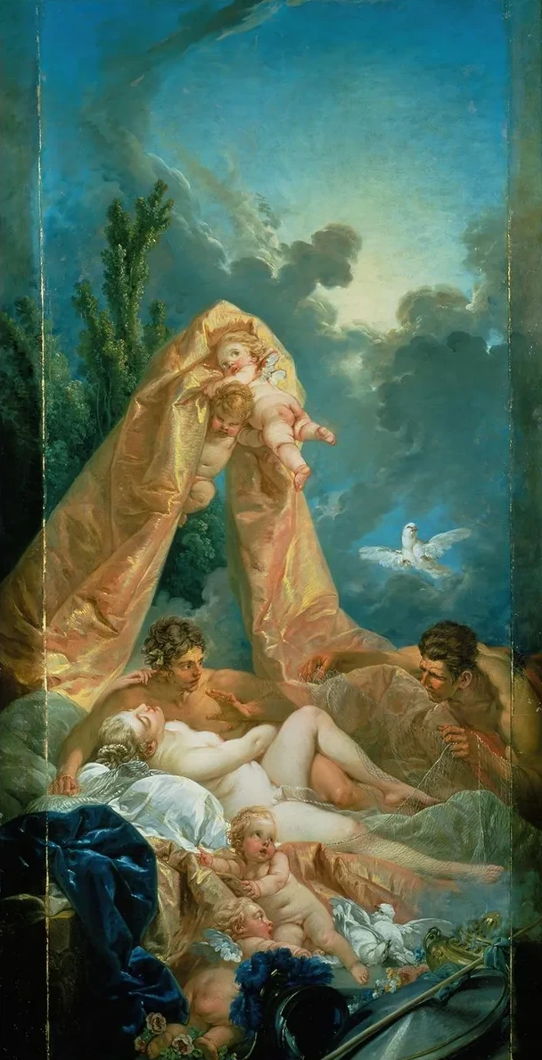 Mars and Venus Surprised by Vulcan