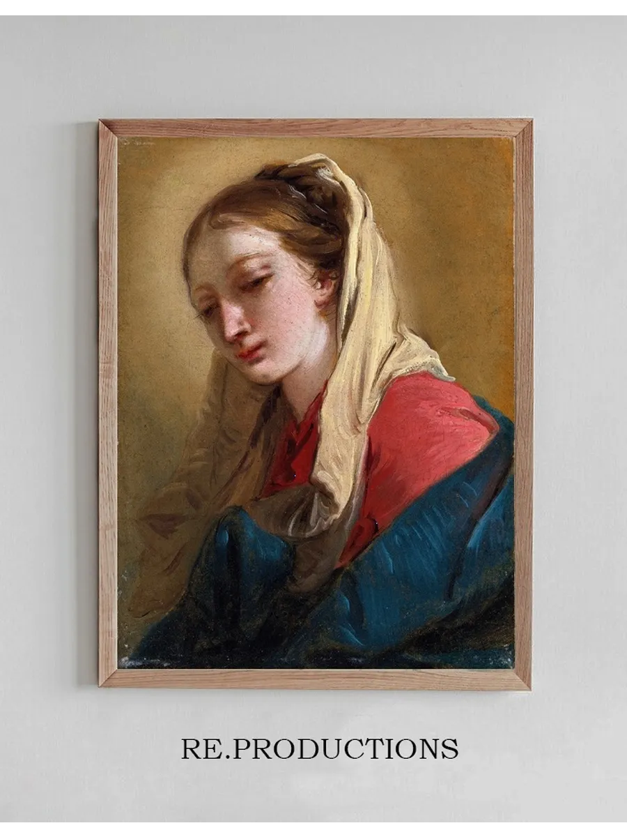 Mary Magdalene In Three - Quarter View, Veiled In A White Cloth