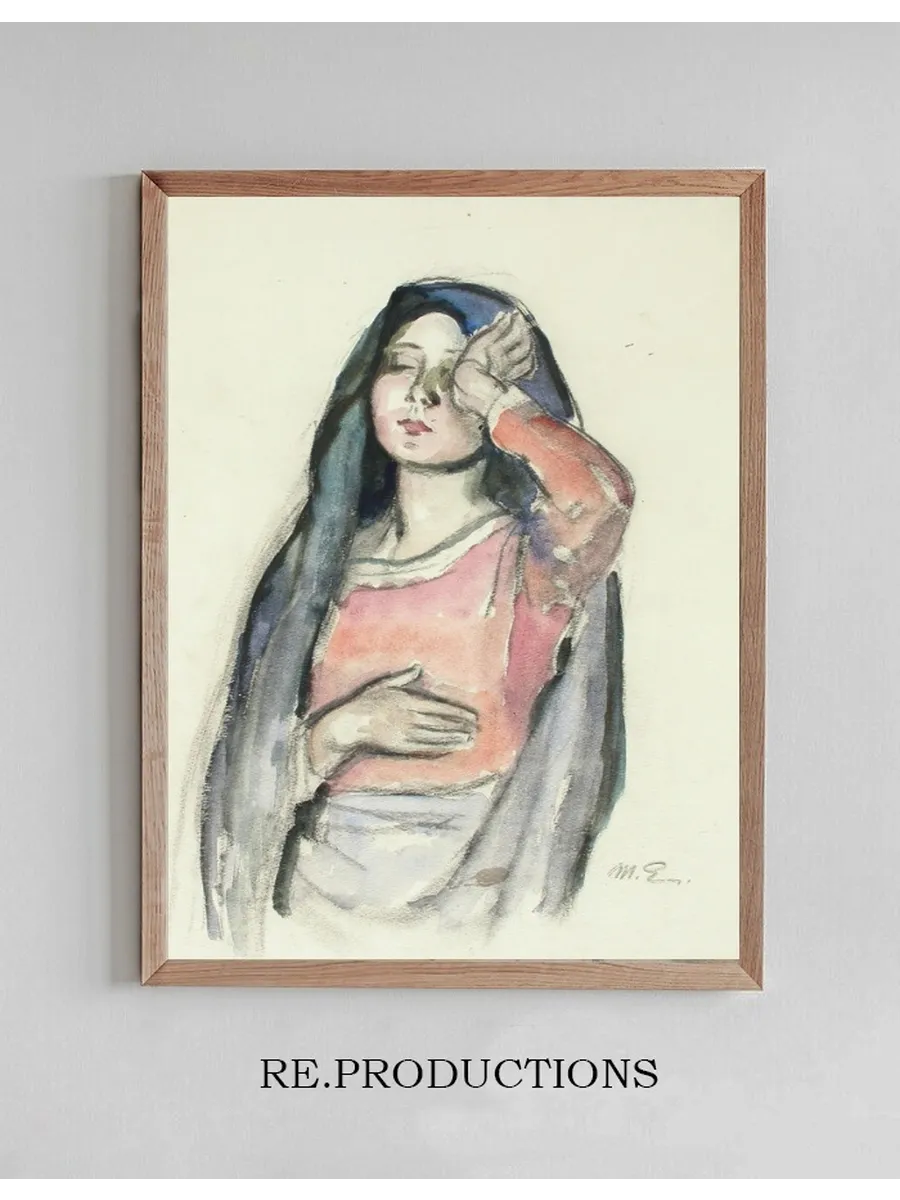 Mary, Sketch for the Stained Glass Window Ave Maria in Pori Church