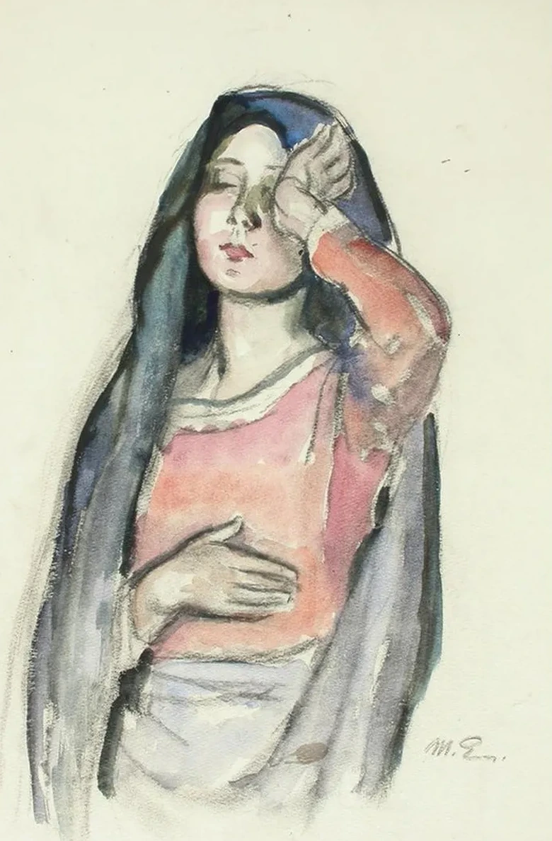 Mary, Sketch for the Stained Glass Window Ave Maria in Pori Church