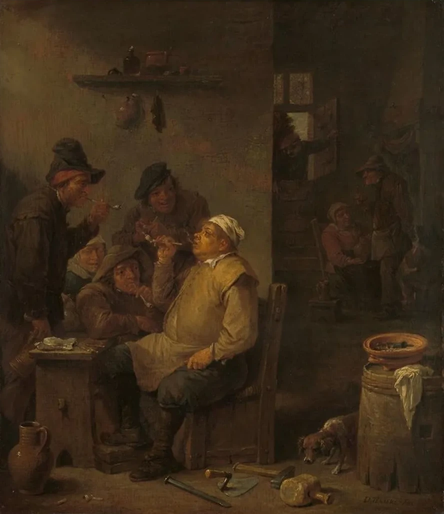 Mason Smoking with Companions in a Tavern