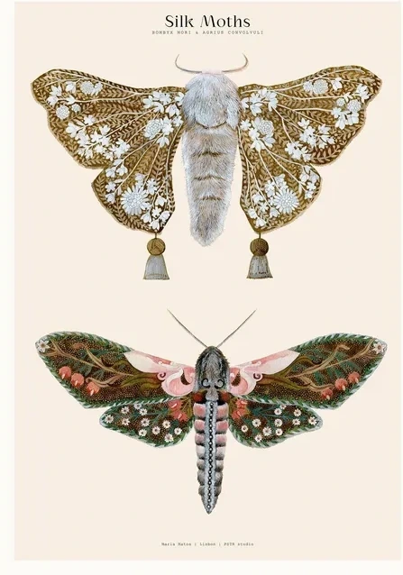 Matos - W. Morris inspired - Silk Moths No.1