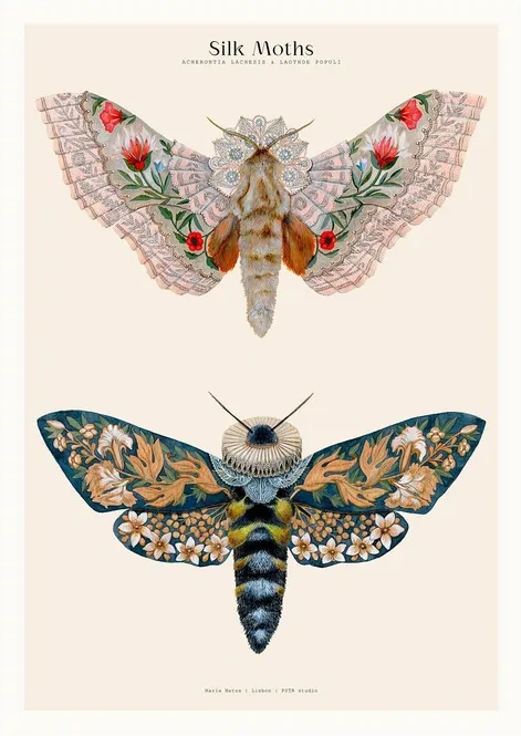 Matos - W. Morris inspired - Silk Moths no. 03
