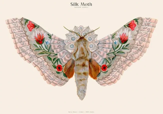 Matos - W. Morris inspired - Silk Moths no. 11