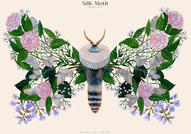 Matos - W. Morris inspired - Silk Moths no. 12