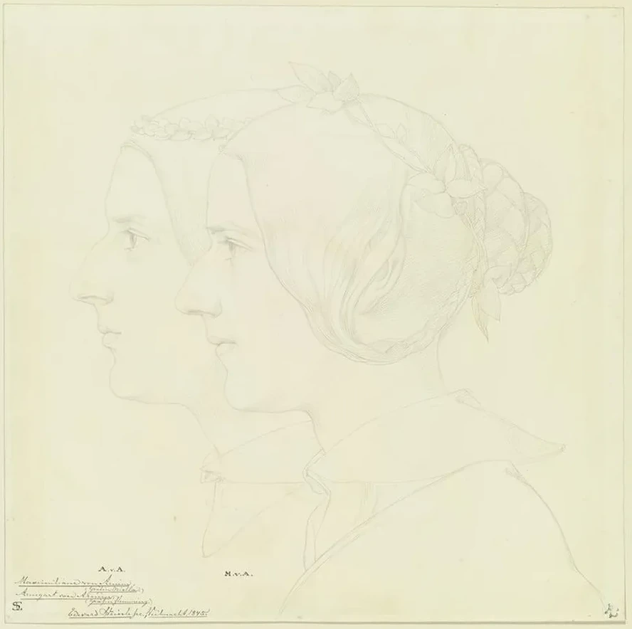 Maximiliane von Arnim, Gr Fin Oriolla, Und Armgart von Arnim, Gr Fin Flemming, IM Profil Nach Links