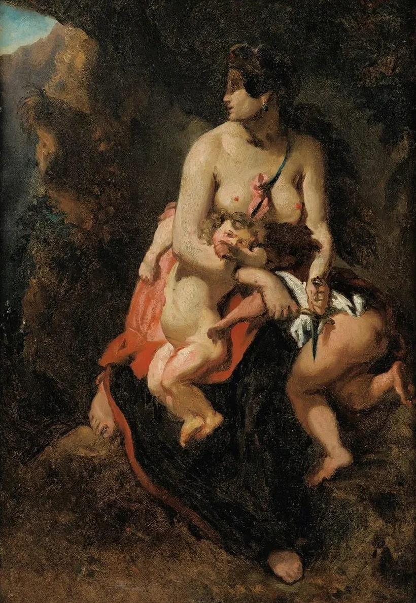 Medea About To Kill Her Children