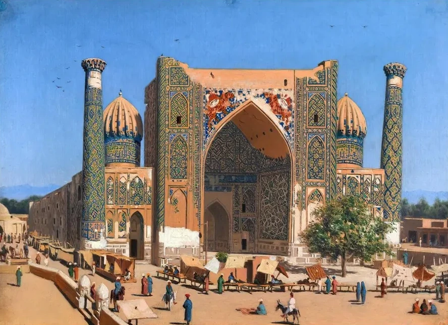 Medrasah Shir - Dhor at Registan Place in Samarkand
