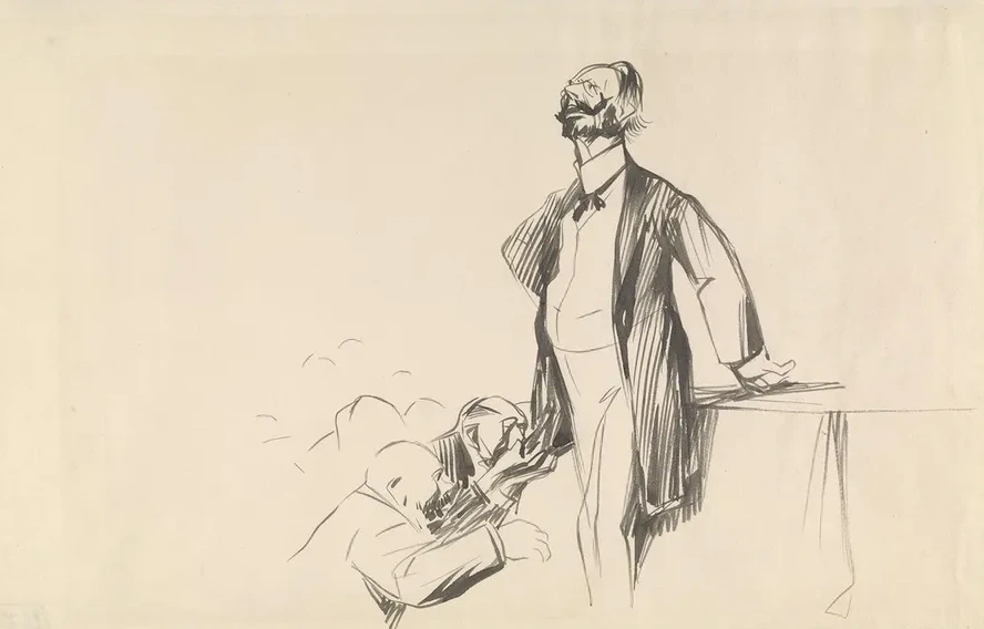 Men Pleading Before Haughty Man