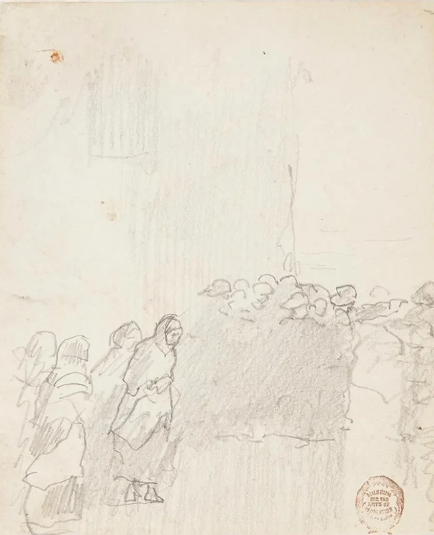 Men and Women Looking Out to Sea, Cullercoats, England