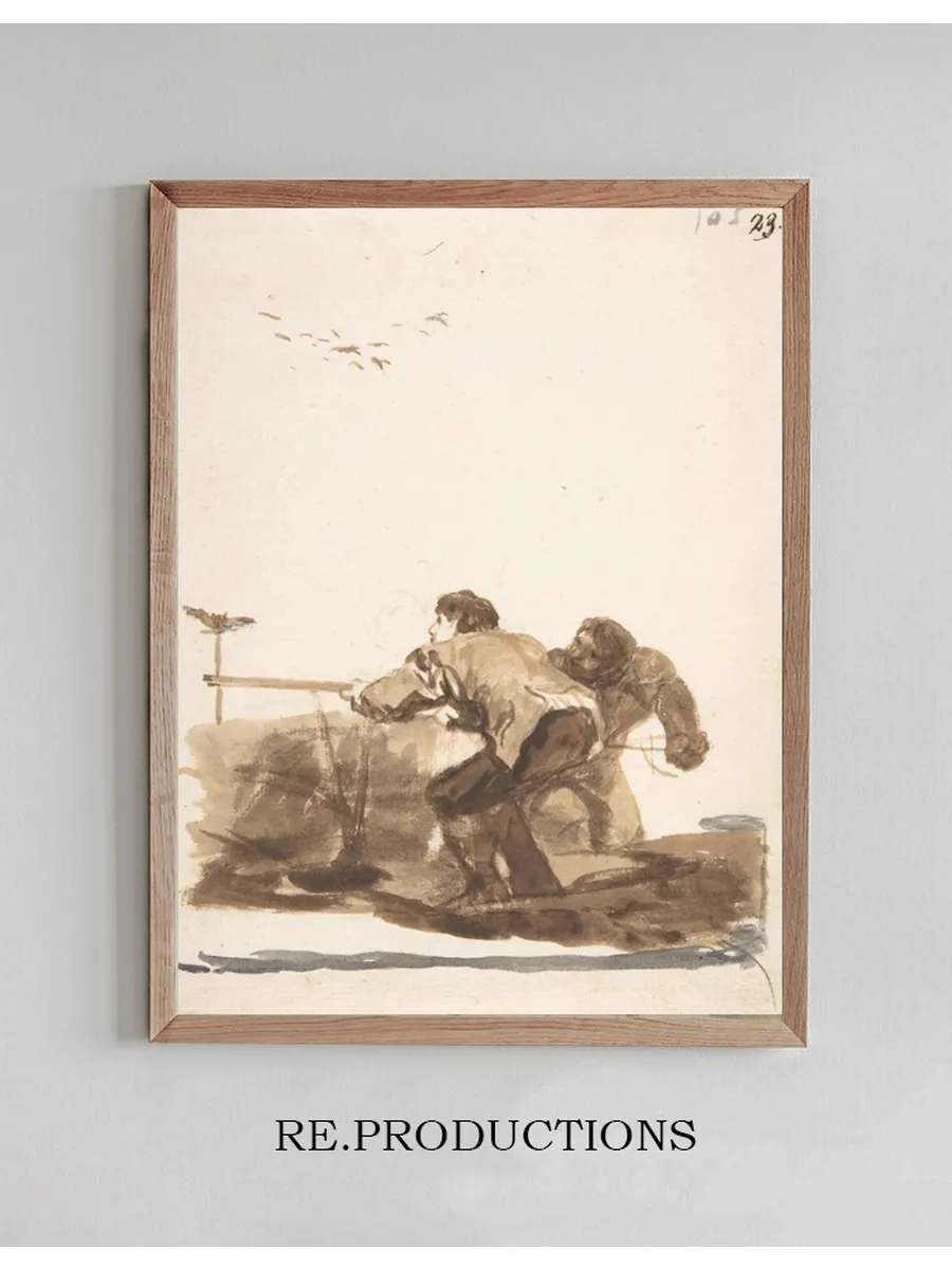 Men Hunting Birds Using a Decoy