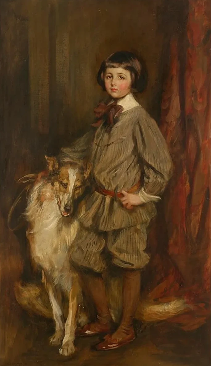 Meredith Bunny Howland Pyne with his Dog, Hector