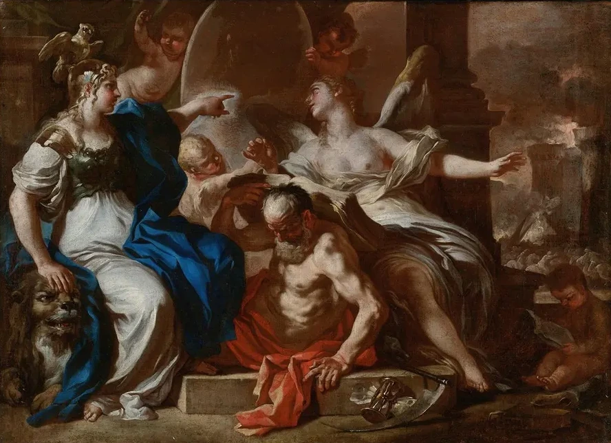 Minerva With Chronos And History A Study For An Allegory Of The Reign Of The Hapsburgs In Naples