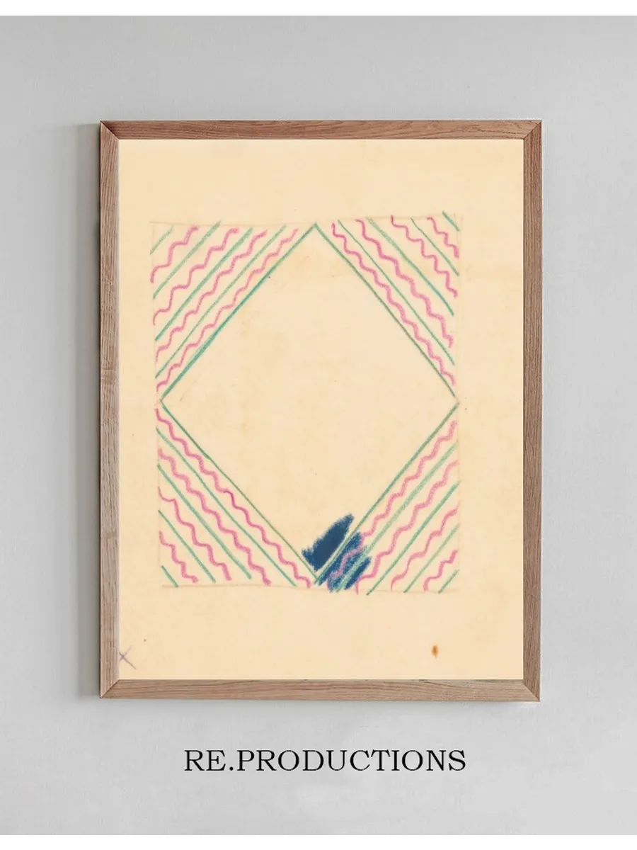 Miscellaneous Small Sketches for Inlaid Table Tops. Design with Zig - Zag Motif