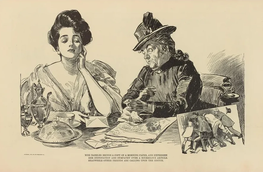 Miss Babbles Brings a Copy of a Morning Paper