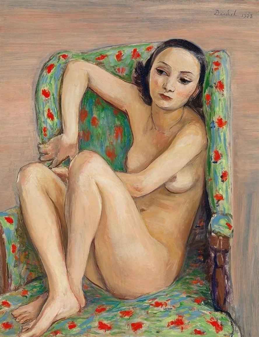 Model in a Green Chair