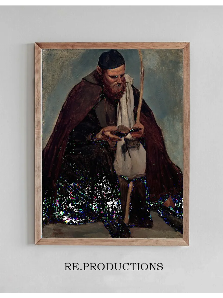 Moine Italien Assis, Lisant (seated Italian Monk Reading)