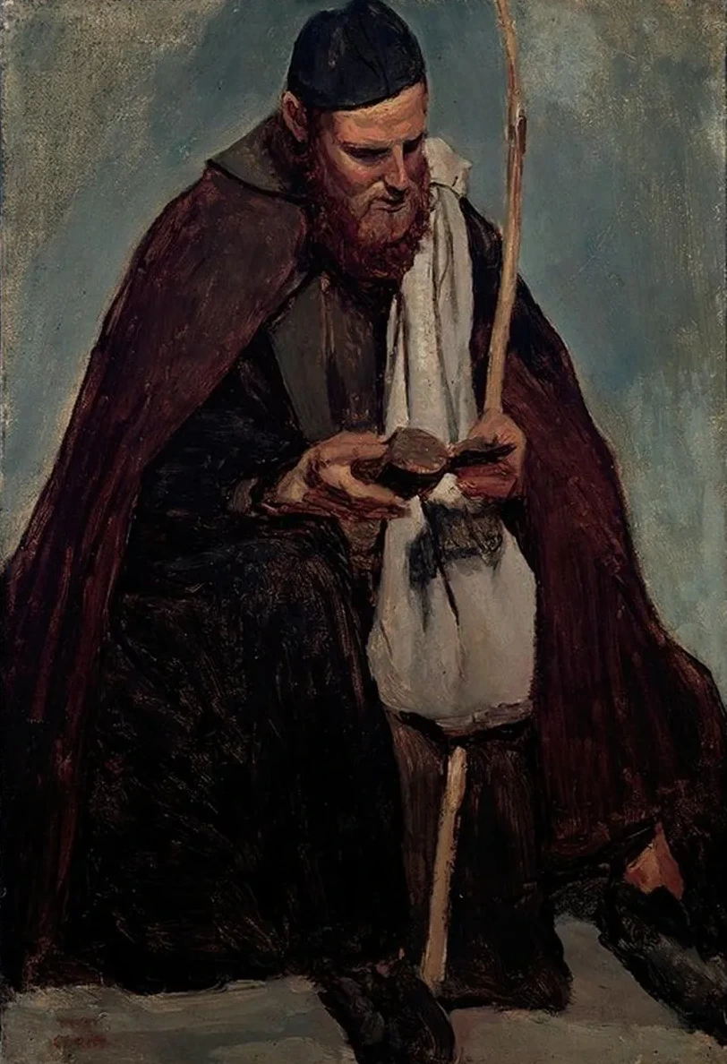 Moine Italien Assis, Lisant (seated Italian Monk Reading)