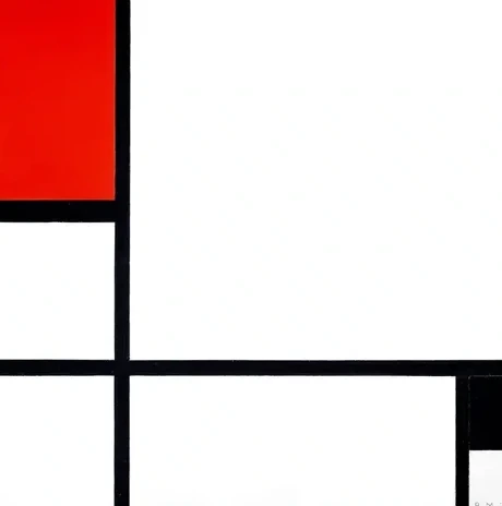 Mondrian Composition No 1 with Red and Black