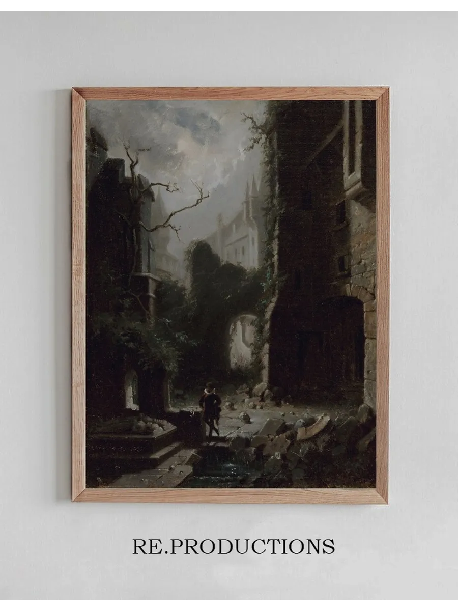 Moonlit Scene with Castle Ruins