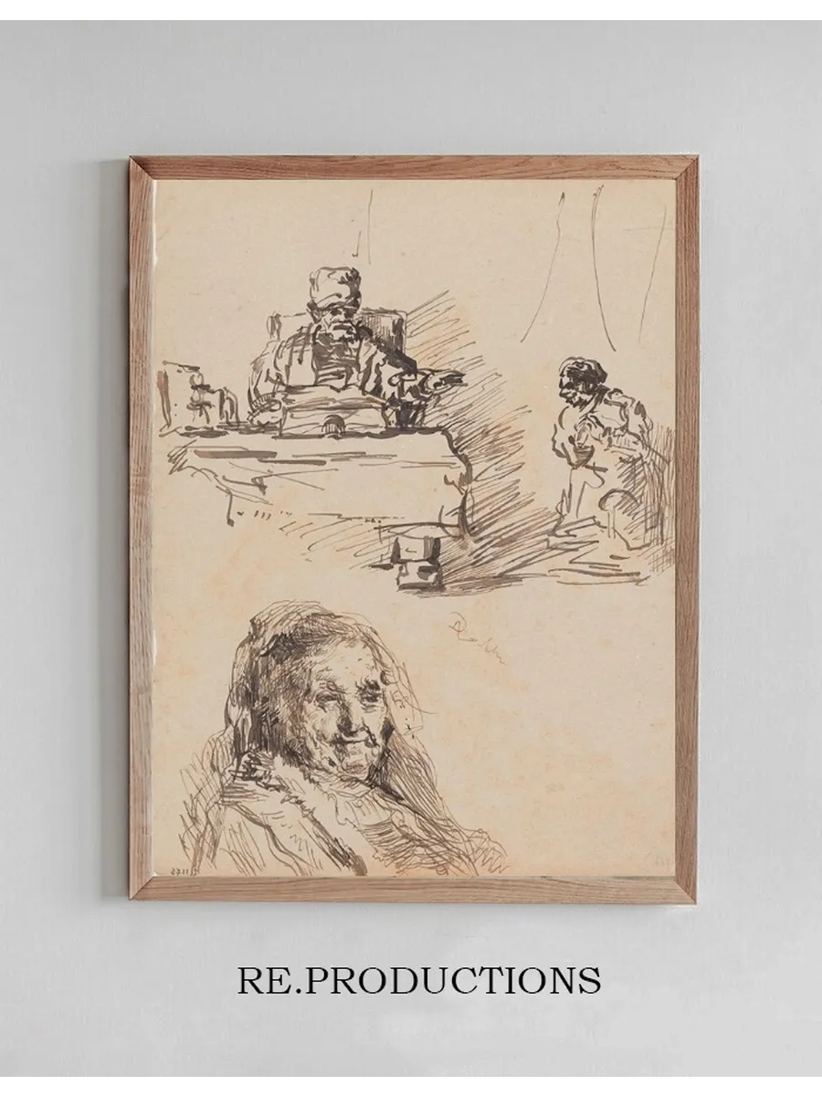 Mother of Rembrandt and Other Figures