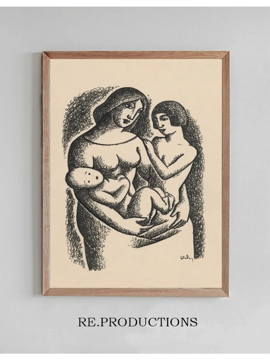Mother with Two Children in her Lap
