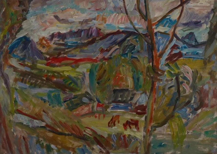 Mountain Landscape with Cows
