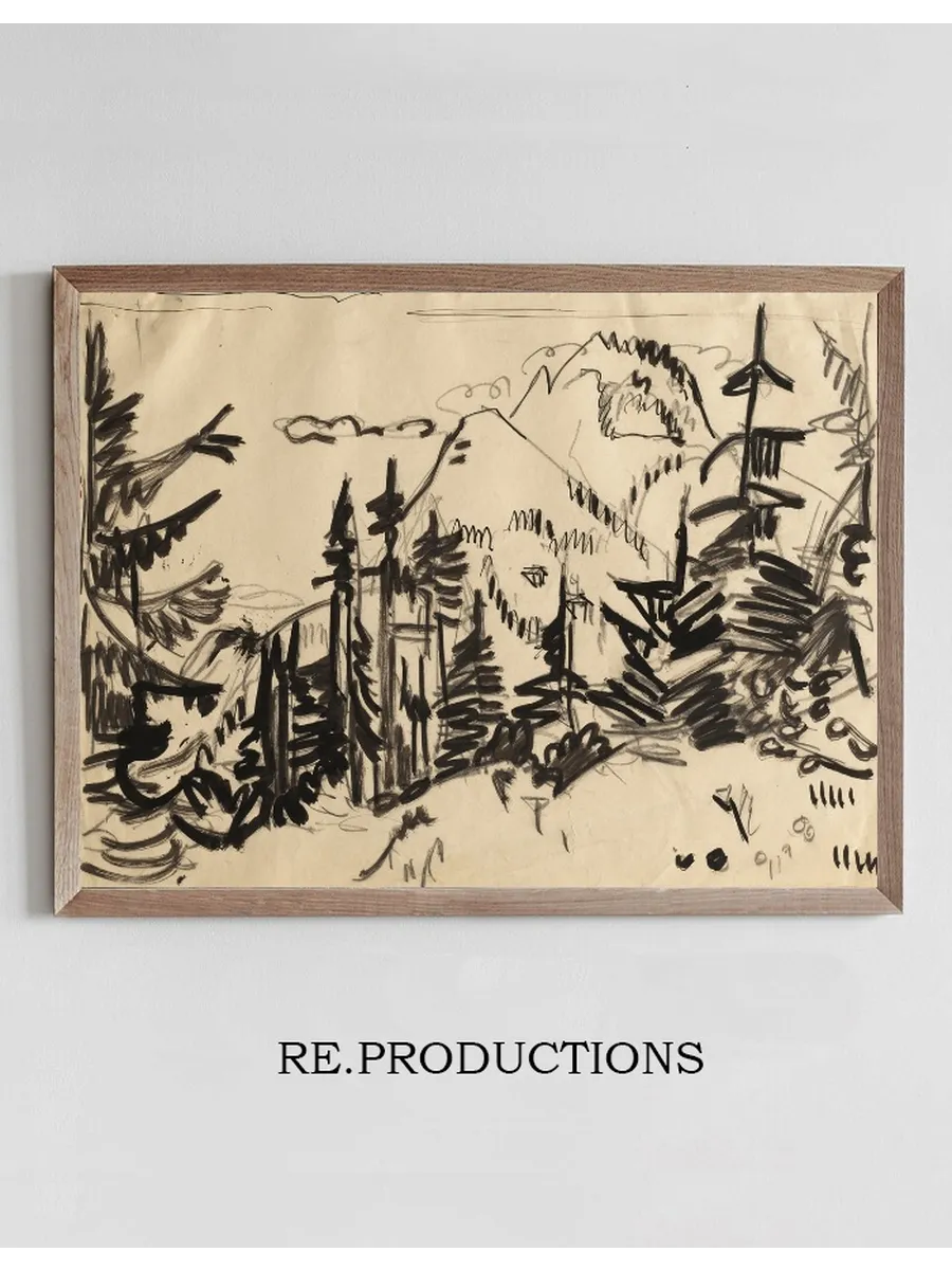 Mountain Landscape with Fir Trees