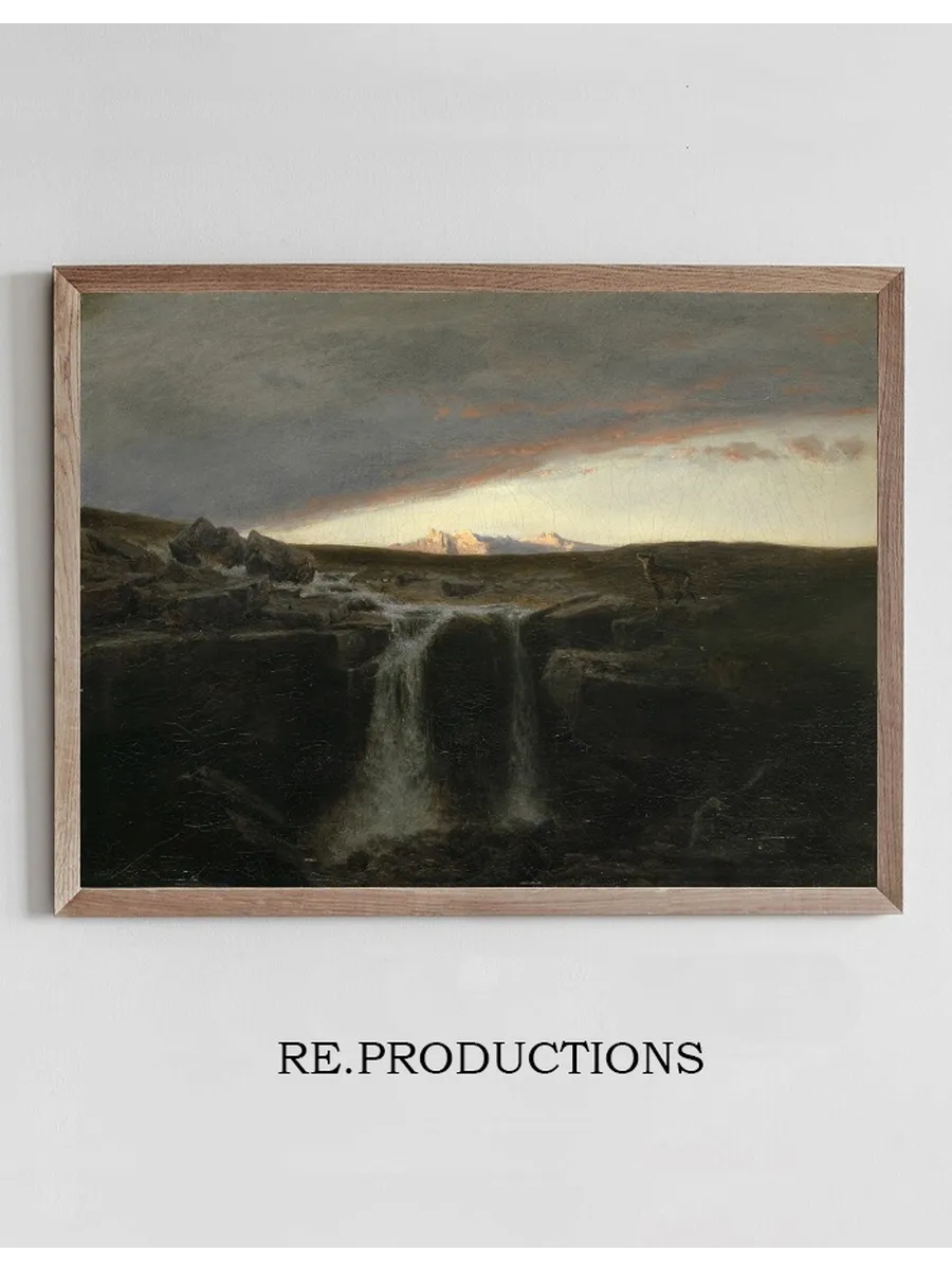 Mountain Landscape with Waterfall