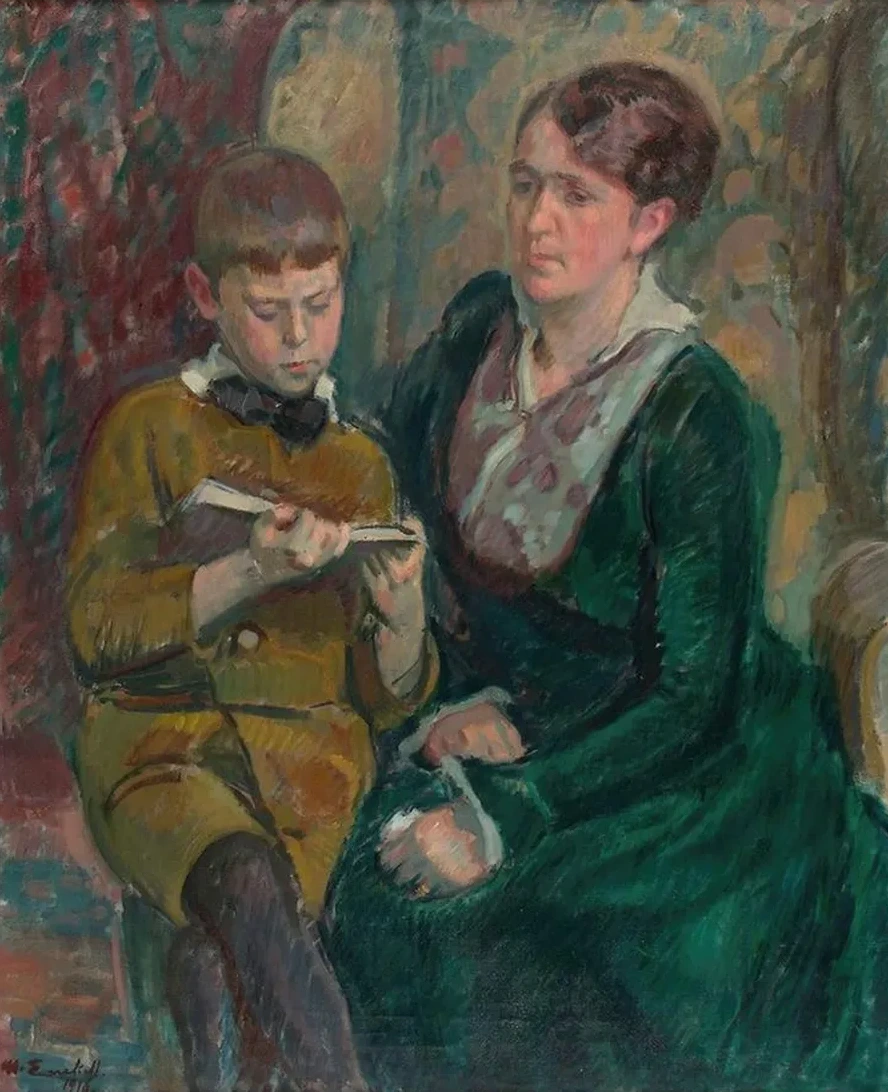 Mrs. Esther Cederhvarf with Her Son