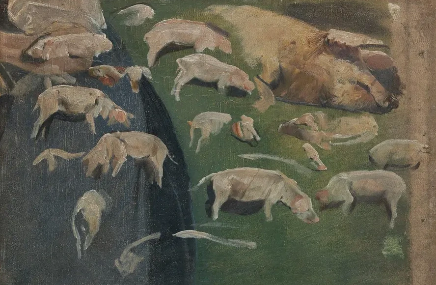 Muttersau Und Ferkel, Studien Zum Schweinekoben