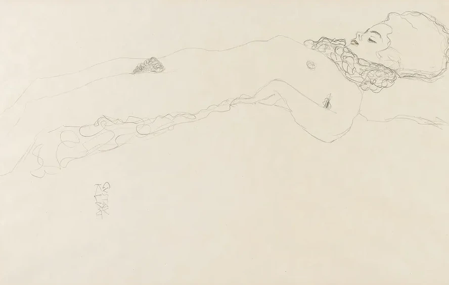Naked Girl with Ruff, lying
